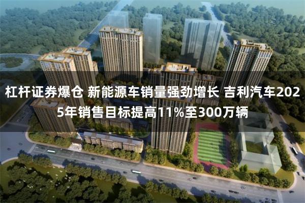 杠杆证券爆仓 新能源车销量强劲增长 吉利汽车2025年销售目标提高11%至300万辆